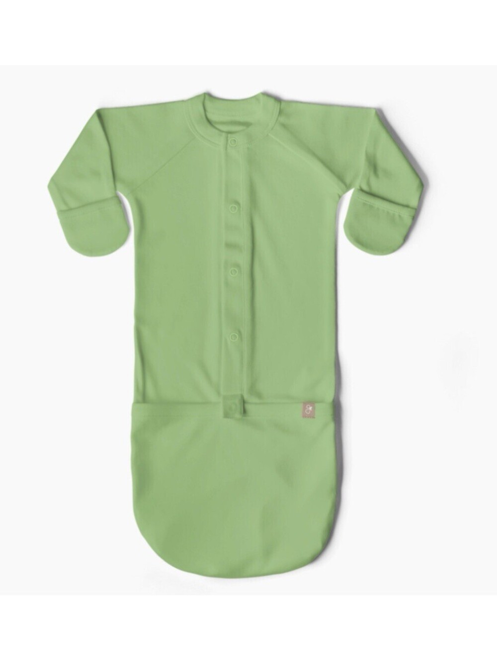 goumi 24 Hour Convertible Sleeper Baby Gown Organic Size 3-6 Months Green Matcha